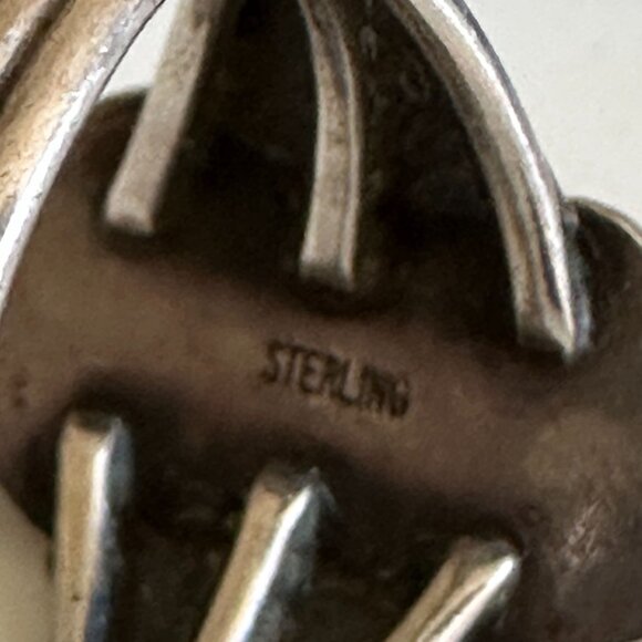 Vintage Native American Lapis Ring, Sterling Silver Size 8, Boho Jewelry - Picture 6 of 9